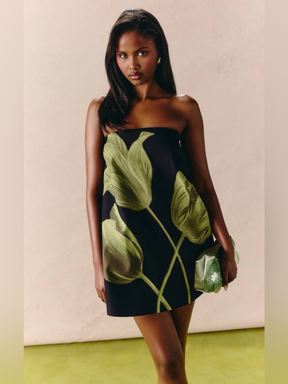 FLORAL PRINTED WOVEN A LINE MINI DRESS